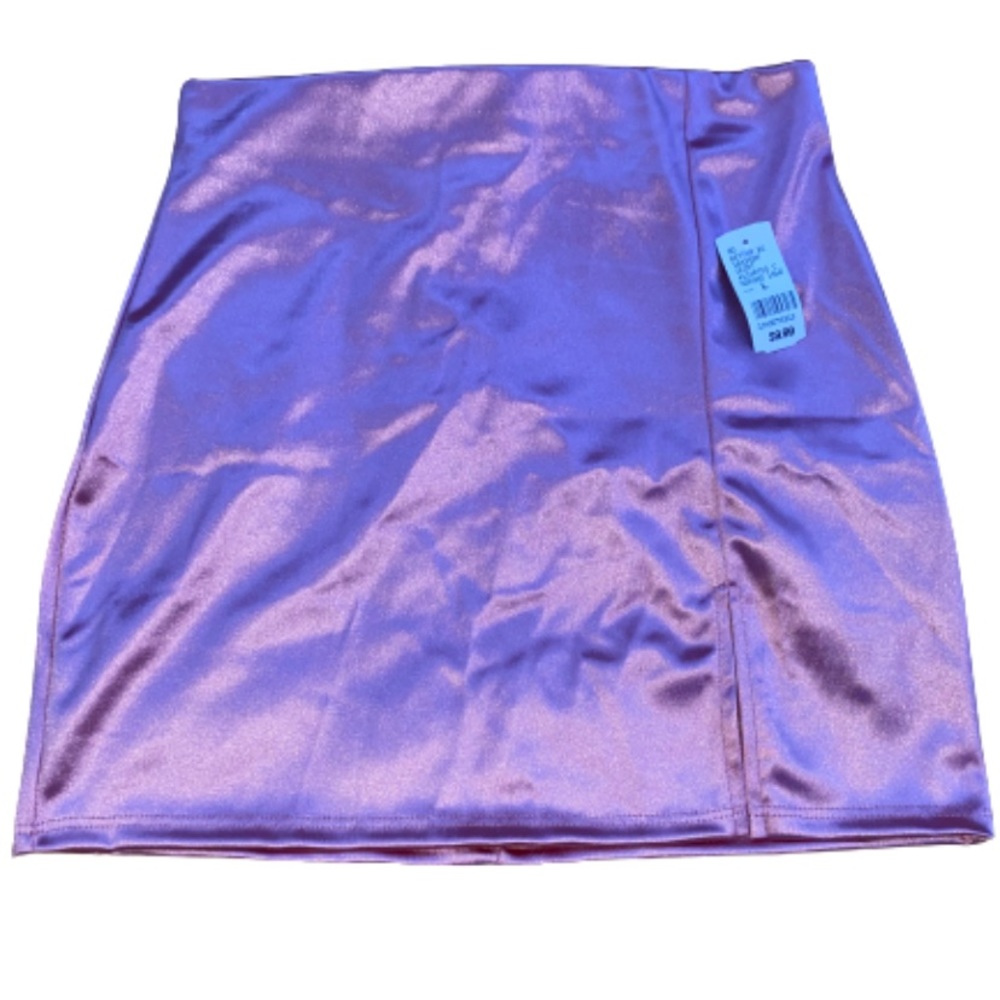 Pink Satin Mini Skirt